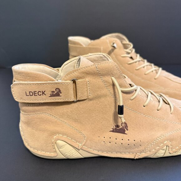 LDECK Men's Sneakers 10.5 (44) Tan Suede Orthopedic, Barefoot Comfort - Picture 6 of 9